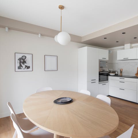 Serve up some local French culinary delights at the dining area