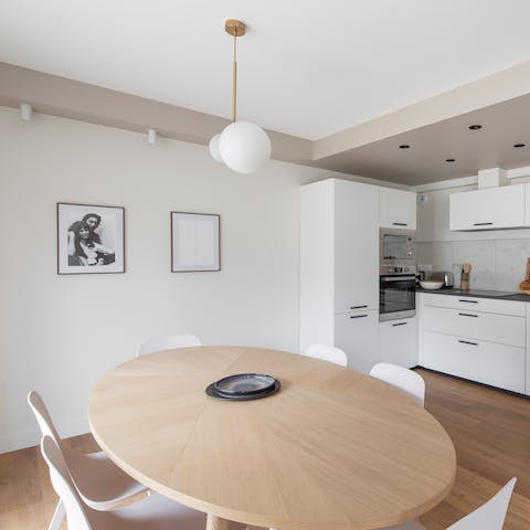 Serve up some local French culinary delights at the dining area