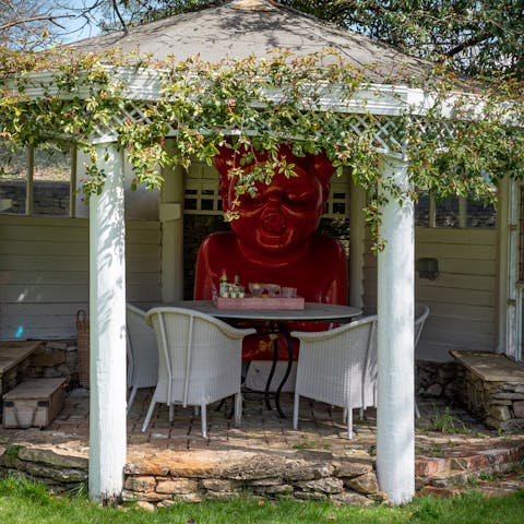 Enjoy a drink in the shade of the gazebo
