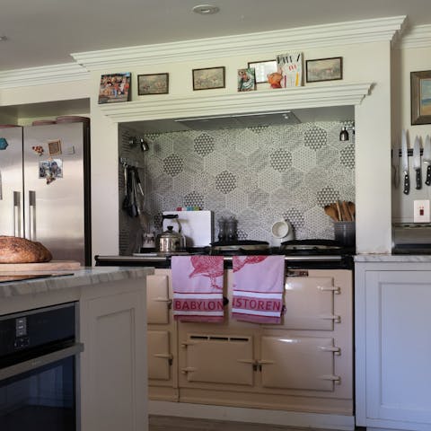 Cook something country-style on the huge AGA