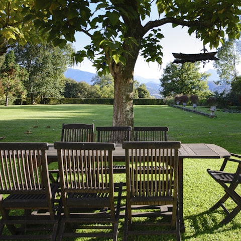 Dine with a view of the Pyrenees