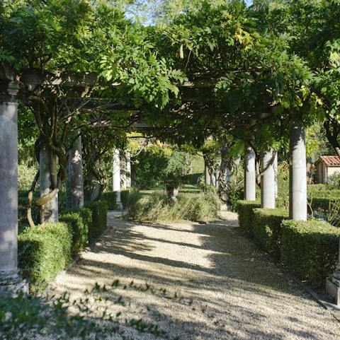 Let the kids play hide and seek in the gardens and find a bit of shade to escape