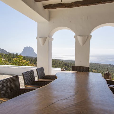 Eat in the open air with views over Es Vedra