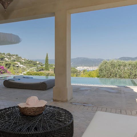 Relax by the private pool after a morning swim