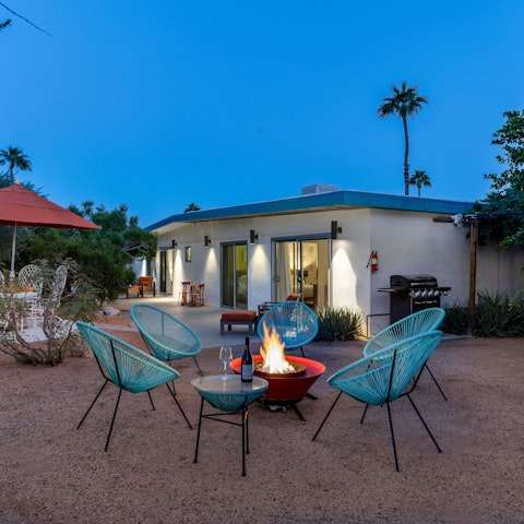 Gather around the fire pit for drinks