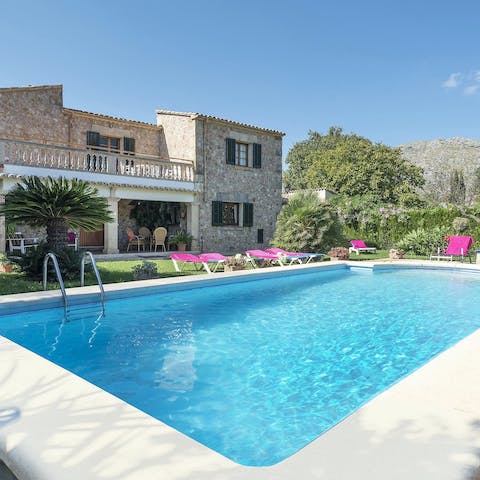 Dive into your private pool to cool off