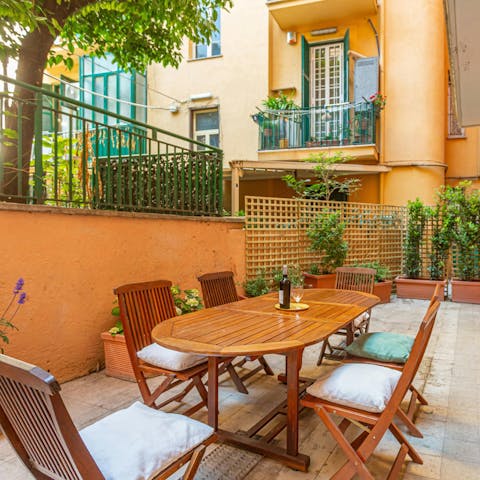 Soak up the sun on the private terrace