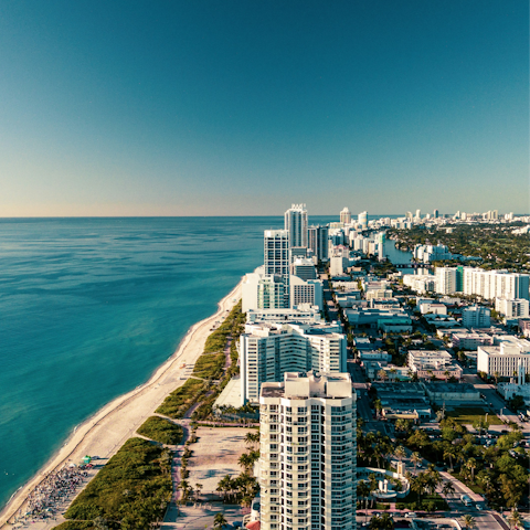 Stroll down the famous Miami Beach, right on your doorstep