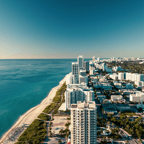 Stroll down the famous Miami Beach, right on your doorstep