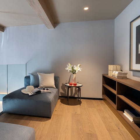 Curl up with a good book in the cosy nook on your mezzanine