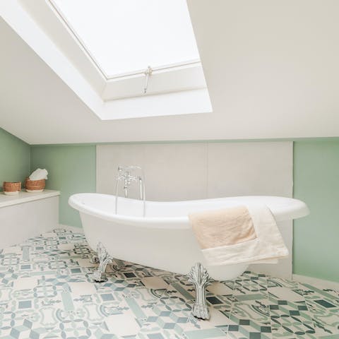 Treat yourself to a serious pamper session in the freestanding tub