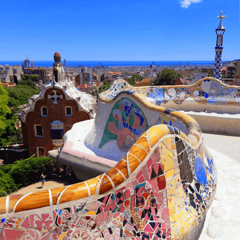 Soak up the sights at Park Güell, a mere twelve-minute walk away