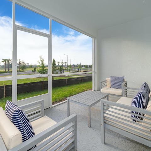 Enjoy a cup of coffee on the balcony