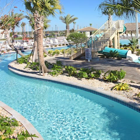 Float down the resort's lazy river