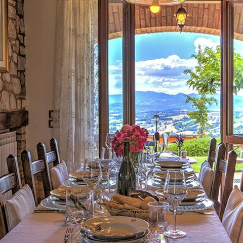 Feast on stunning local food against the stunning Umbrian backdrop