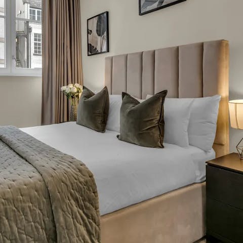 Look forward to an early night in your hotel-quality bed