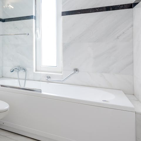 Unwind after a long day with a luxurious bubble bath