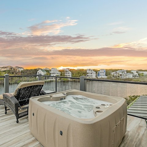Enjoy the views while soaking in the hot tub