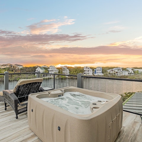 Enjoy the views while soaking in the hot tub