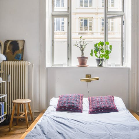 Slumber peacefully in the bohemian-style bed