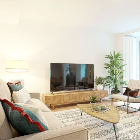 Get cosy in the stylish and comfy living room