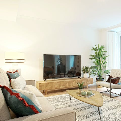 Get cosy in the stylish and comfy living room