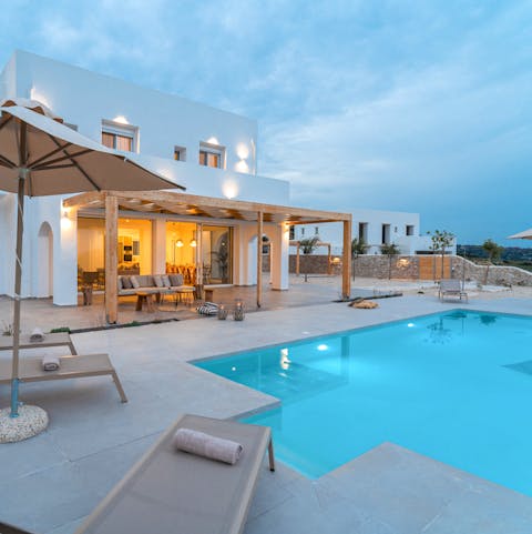 Slip into the beautiful private pool for an evening swim