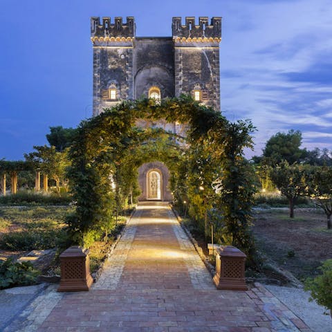 Take in the stunning 13th-century architecture by night