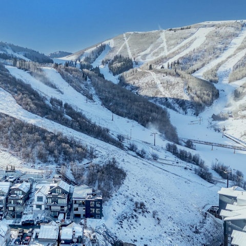 Step outside and stroll straight to the slopes in Park City