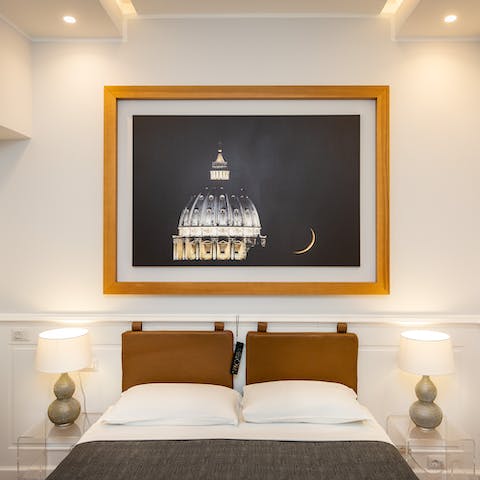 Enjoy a serene night's sleep in the comfortable bed