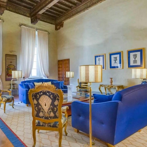 Take a seat in the grand living room