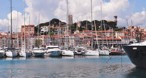 Explore Cannes' charming medieval hilltop quarter, a nine-minute stroll