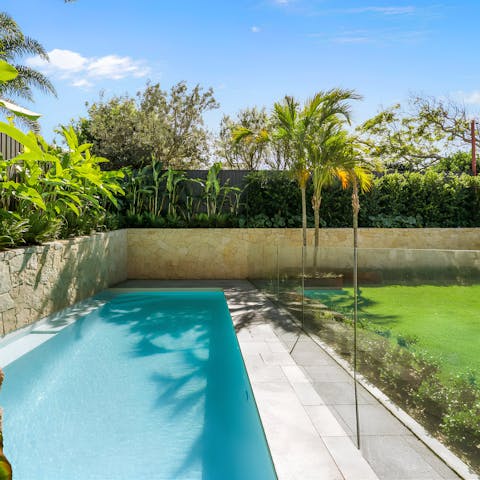 Head to the heated pool for a relaxing swim