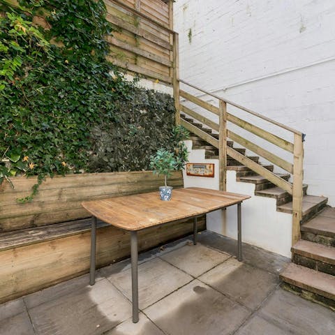 Enjoy drinks outside in the evening