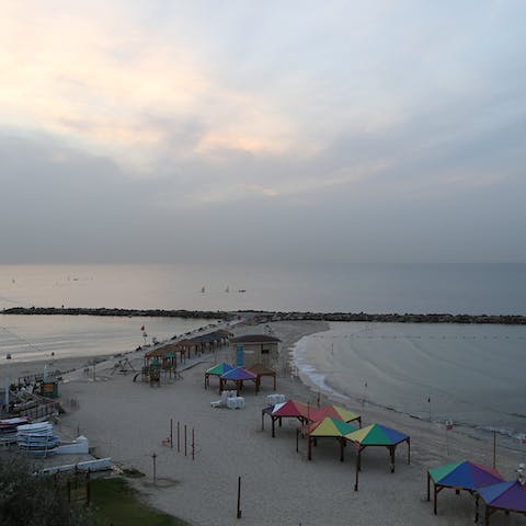 Stroll along the sands of Metzitzim Beach or Hilton Beach in Old North, a short walk away