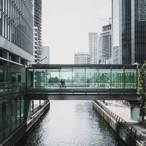 Stay in sleek Canary Wharf, one of London's major business districts