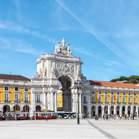 Stroll across to Praça do Comércio and admire its sunny disposition, a good walk away