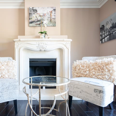An ivory oasis in the master bedroom