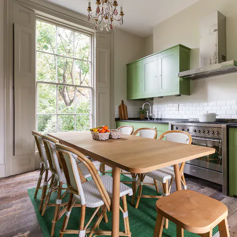 Start your days with a full English breakfast at the kitchen's dining area