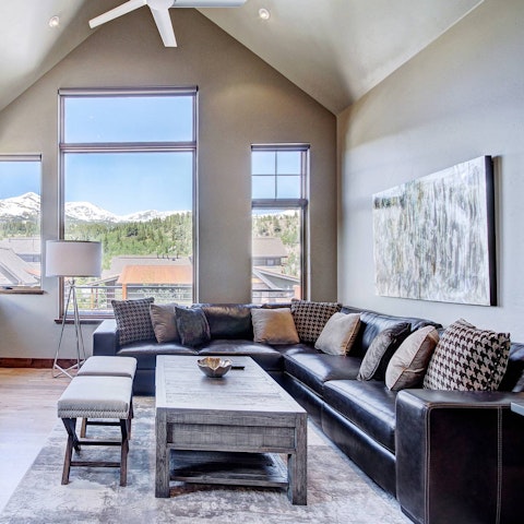 Enjoy views of the mountains from the comfort of the sofa