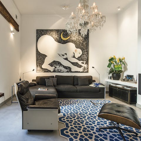 Let a grand chandelier set the scene for glamourous aperitifs
