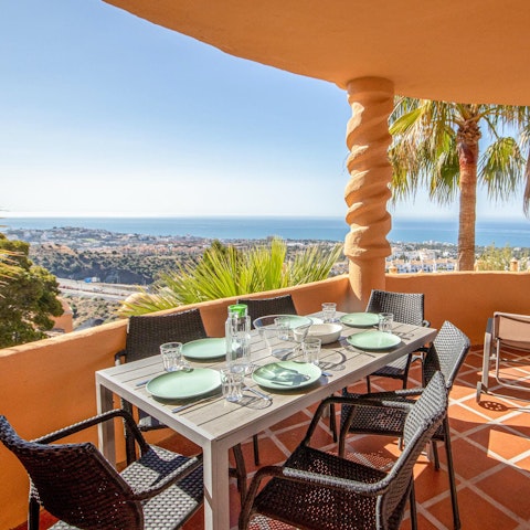Fire up the barbecue and lay the table for an evening meal with a view