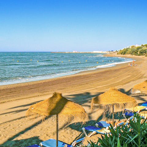 Head down to Calahonda's sandy shores, just a three-kilometre drive away