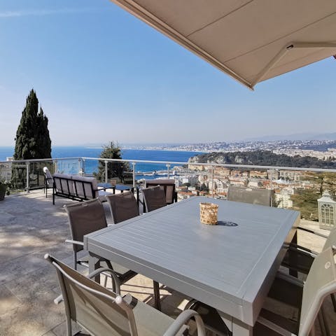 Enjoy long alfresco lunches with views of the city