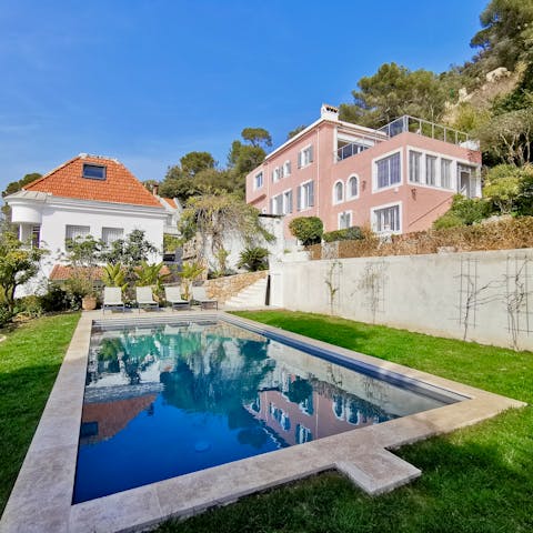 Cool off from the sun with a dip in the private pool