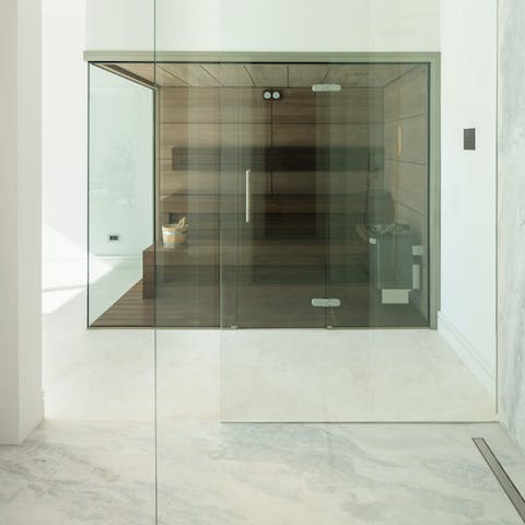 Head to the home's very own sauna and leave with a glow on your face