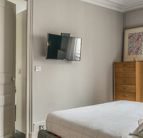 The luxury of televisions in both bedrooms