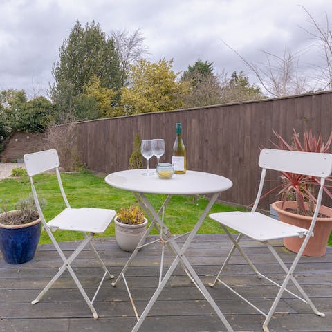 Enjoy long summer evenings out on the decked terrace