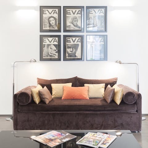The stylish contemporary furnishings