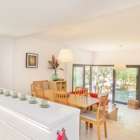 Open up the sliding doors to bring the outside in